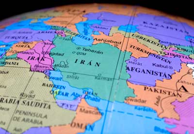 map iran middle east